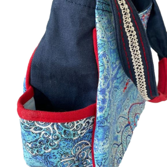 MESSINA Handbag Blue/Red/White OS - Picture 4 of 10